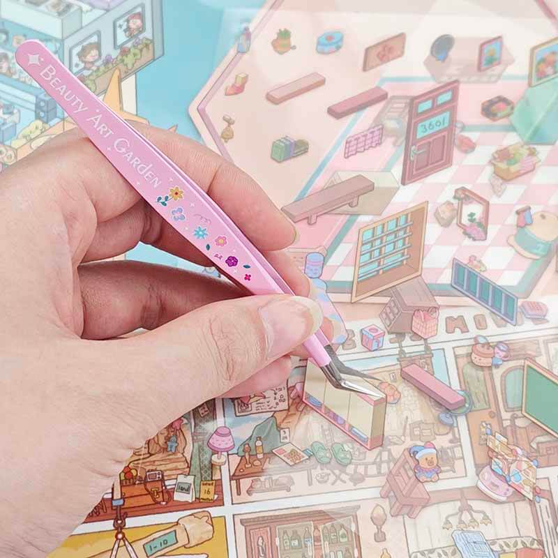 Cute Pink Flower Tweezers | Lash & Craft Tool