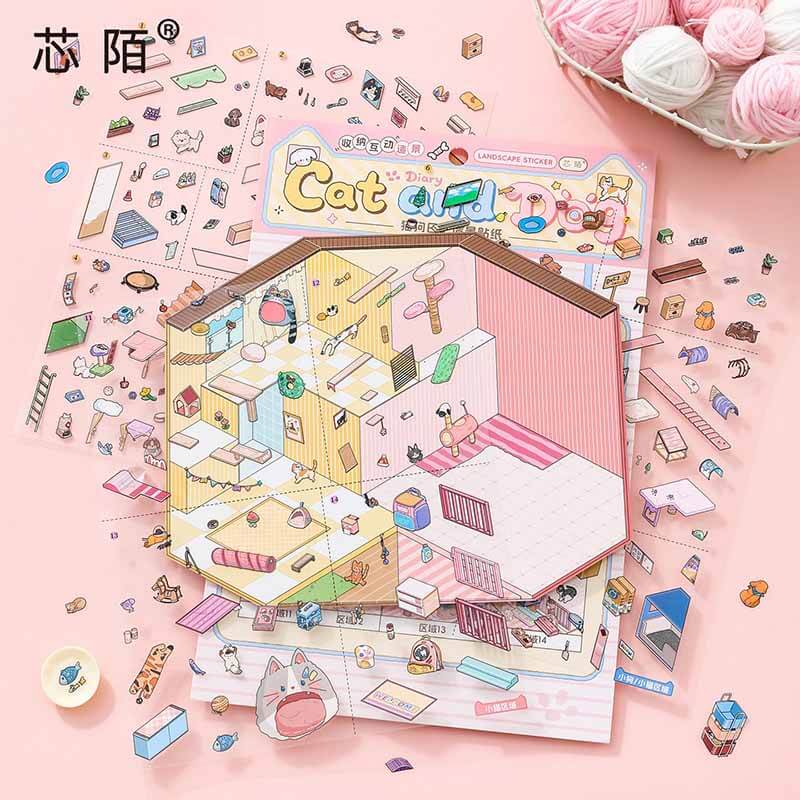 Daily Companion DIY 3D Scene Stickers 2 Cute Scenes(xL)