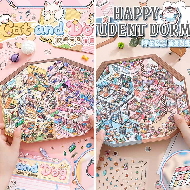Daily Companion DIY 3D Scene Stickers 2 Cute Scenes(xL)