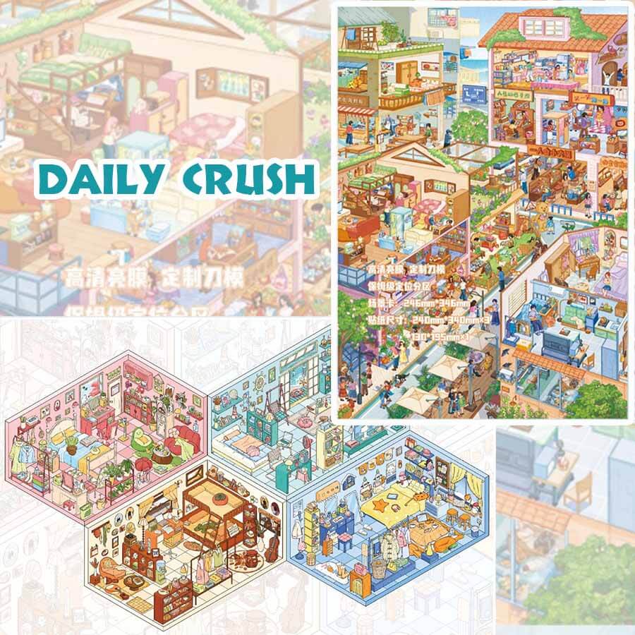 Daily Crush DIY 3D Scene Stickers With Guide Lines(L)