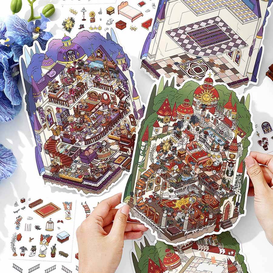 Dark Fairytale DIY 3D Scene Stickers 2 Cute Miniature Scenes(L)