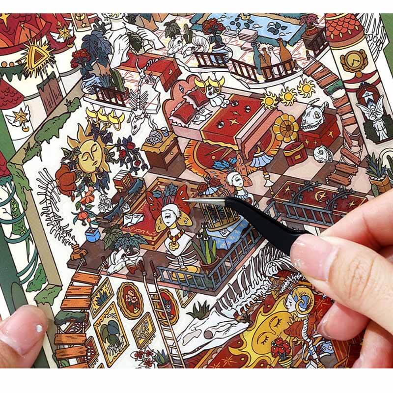 Dark Fairytale DIY 3D Scene Stickers 2 Cute Miniature Scenes(L)