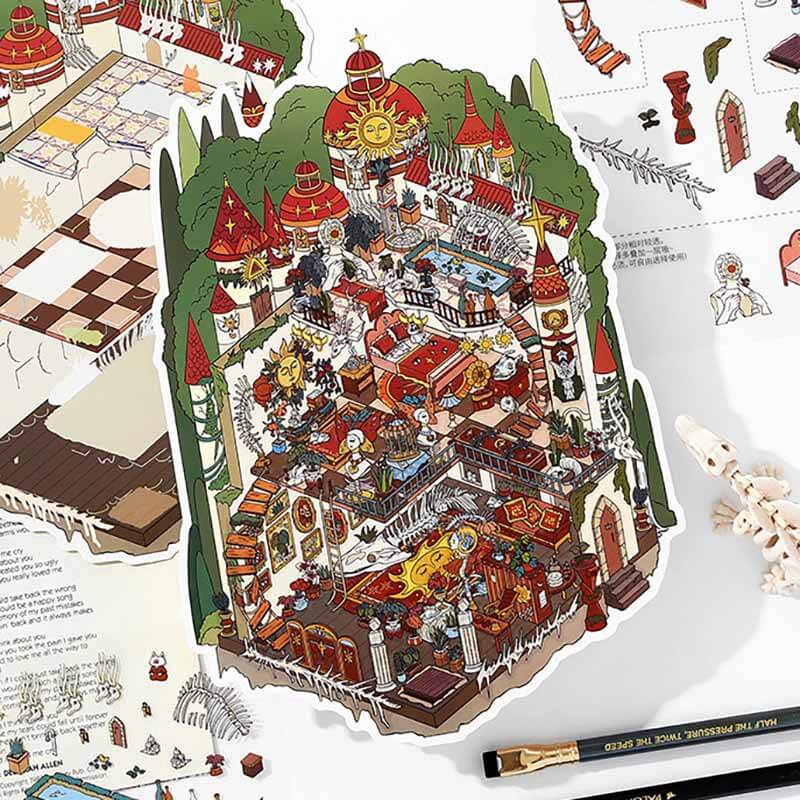 Dark Fairytale DIY 3D Scene Stickers 2 Cute Miniature Scenes(L)