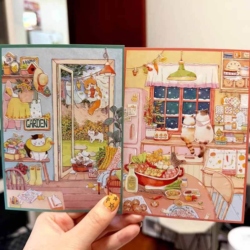 Delicious Diary DIY 3D Scenes Sticker 4 Cute Scenes(S)
