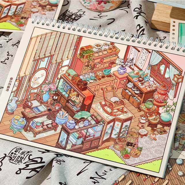 Desktop Universe Book DIY 3D Scene Stickers With Guide Lines(M)