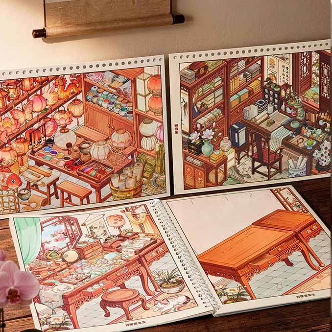 Desktop Universe Book DIY 3D Scene Stickers With Guide Lines(M)
