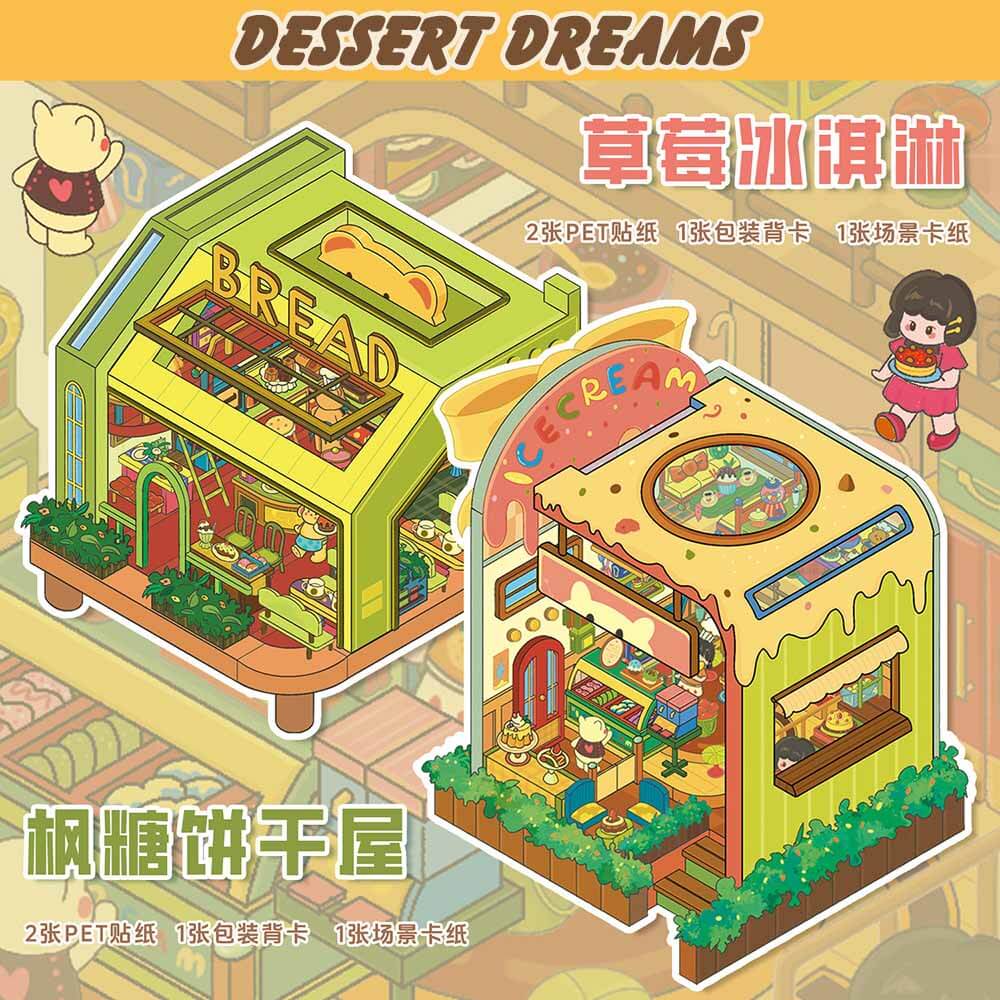 Dessert Dreams DIY 3D Scene Stickers 2 Cute Miniature Scenes(L)