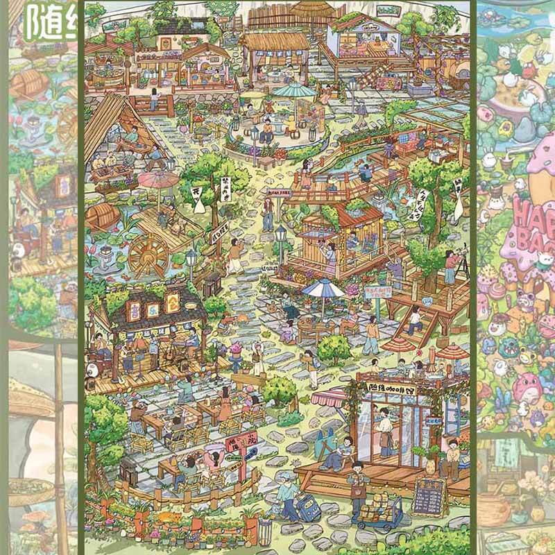 Quiet Hideaway DIY 3D Scene Stickers With Guide Lines(L)