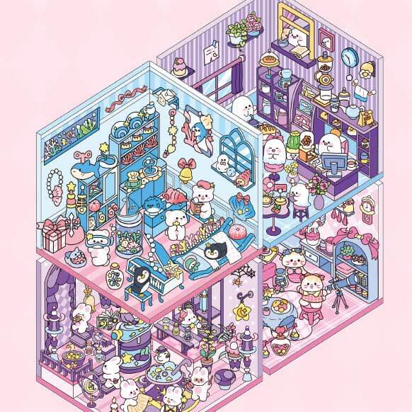 Capybara Collection Book DIY 3D Sticker 10 Cute Scenes(L)