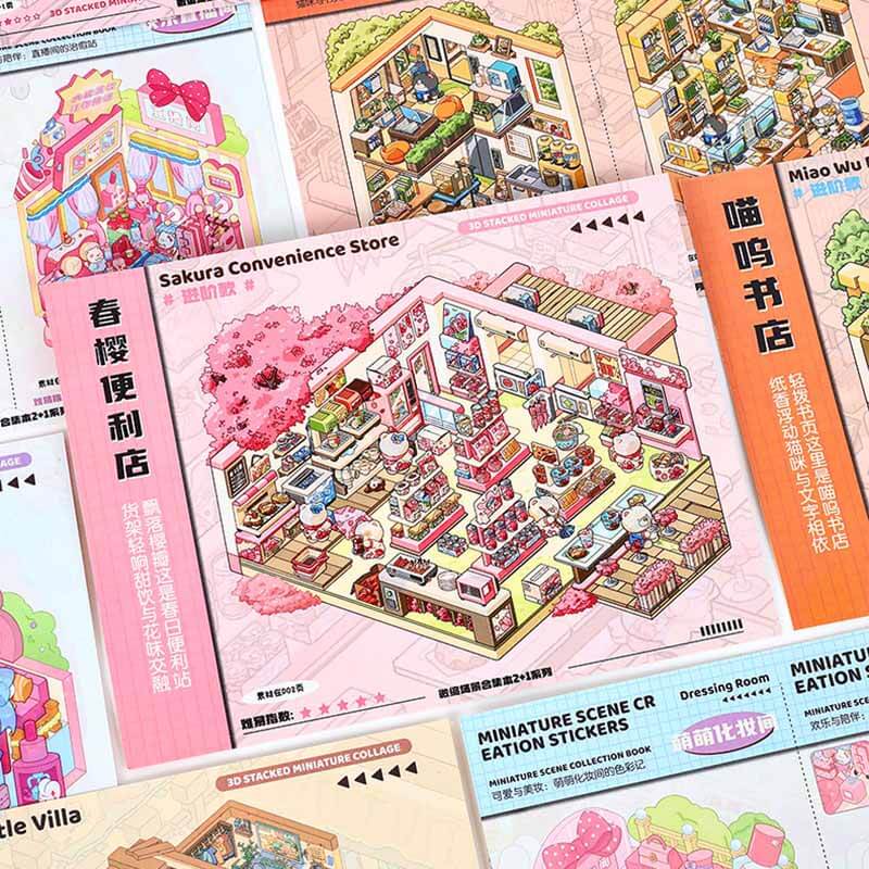 Cute Pets Shop DIY 3D Sticker Book 10 Cute Scenes(L)