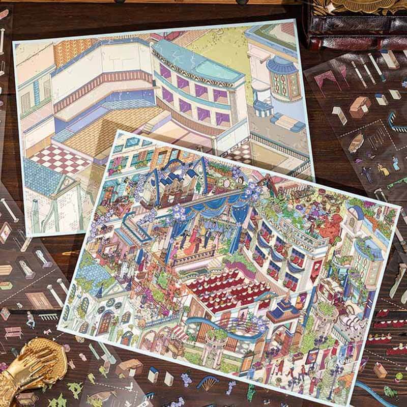 Century Opera Sonata DIY 3D Scene Stickers With Guide Lines(XL)
