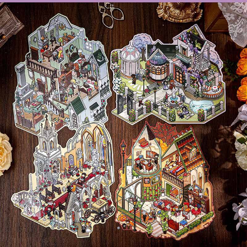 Twilight Clue DIY 3D Scene Stickers With Guide Lines(XL)