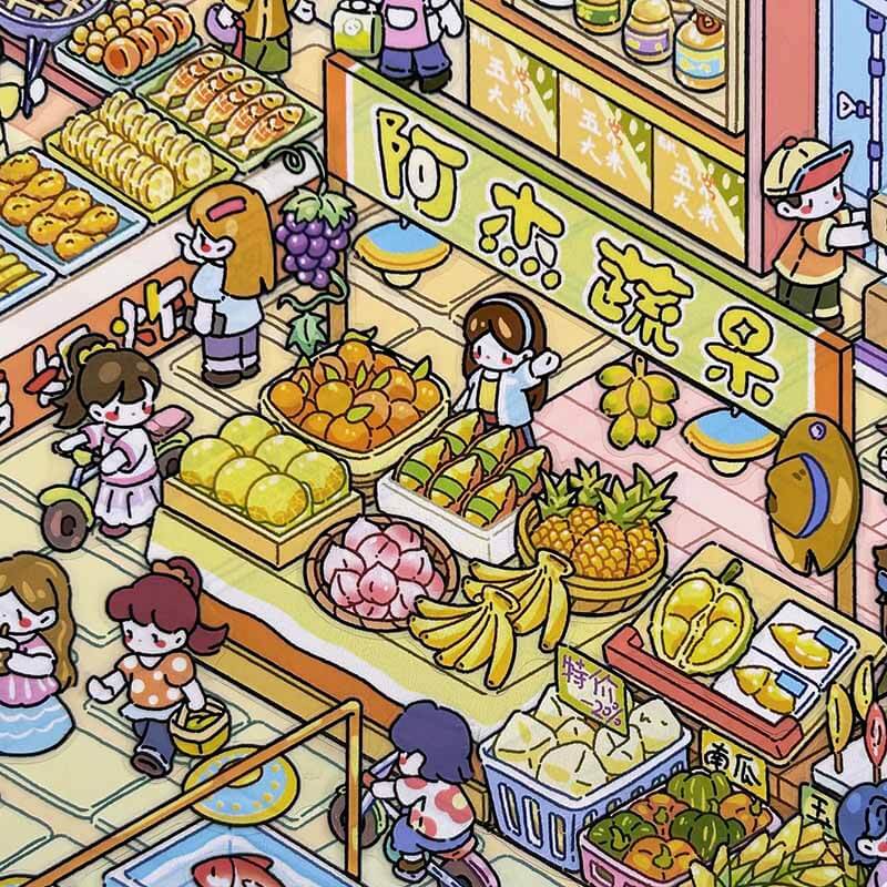 Dopamine Market DIY 3D Sticker 2 Cute Miniature Scenes(xL)