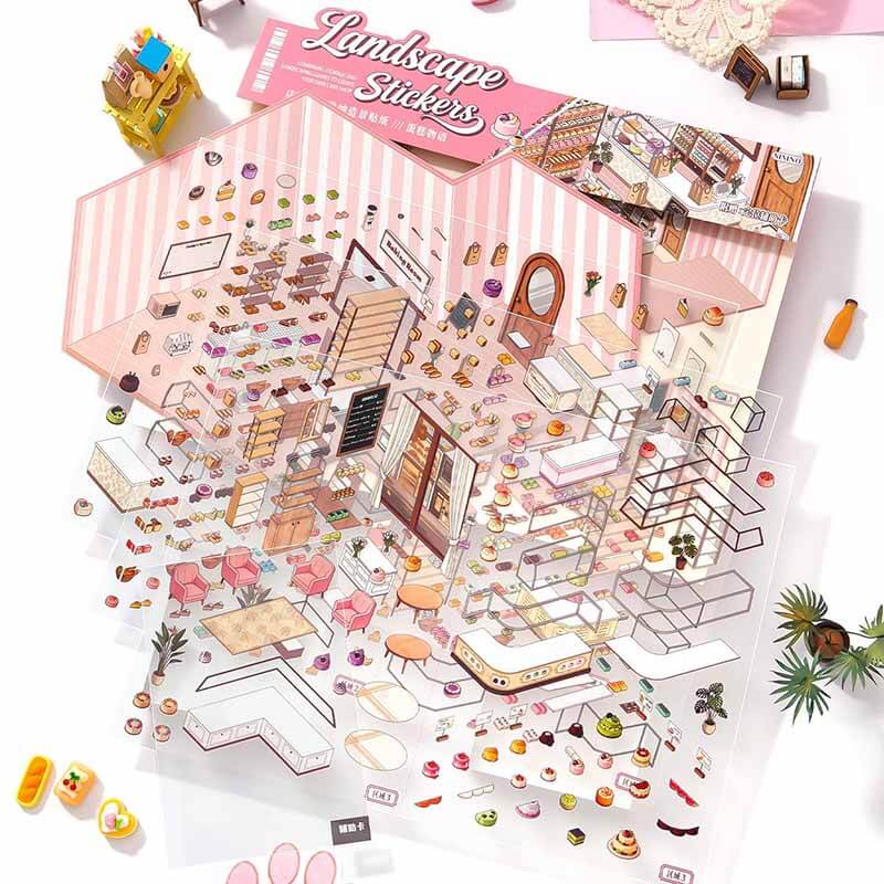 Cake Tales DIY 3D Sticker Cute Miniature Scenes(L)