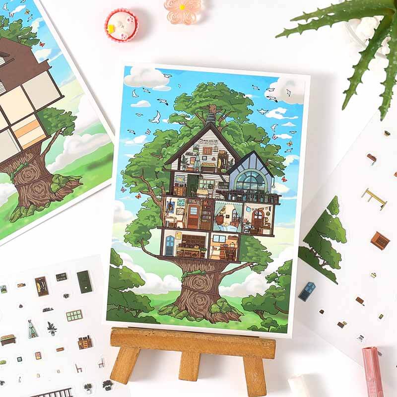 Dream Habitats DIY 3D Scene Stickers 4 Cute Miniature Scenes(S)