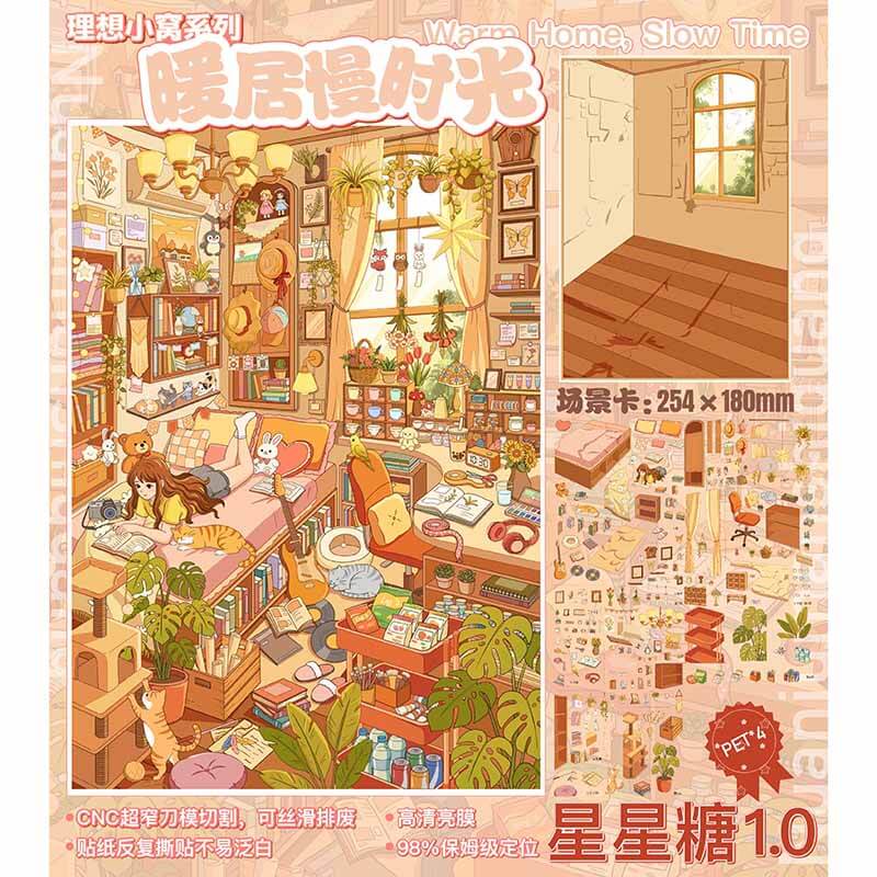 Dream Home Story DIY 3D Scene Stickers 3 Cute Scenes(L)