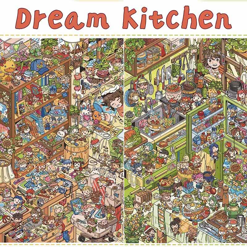 Dream Kitchen DIY 3D Scene Stickers With Guide Lines(XL)