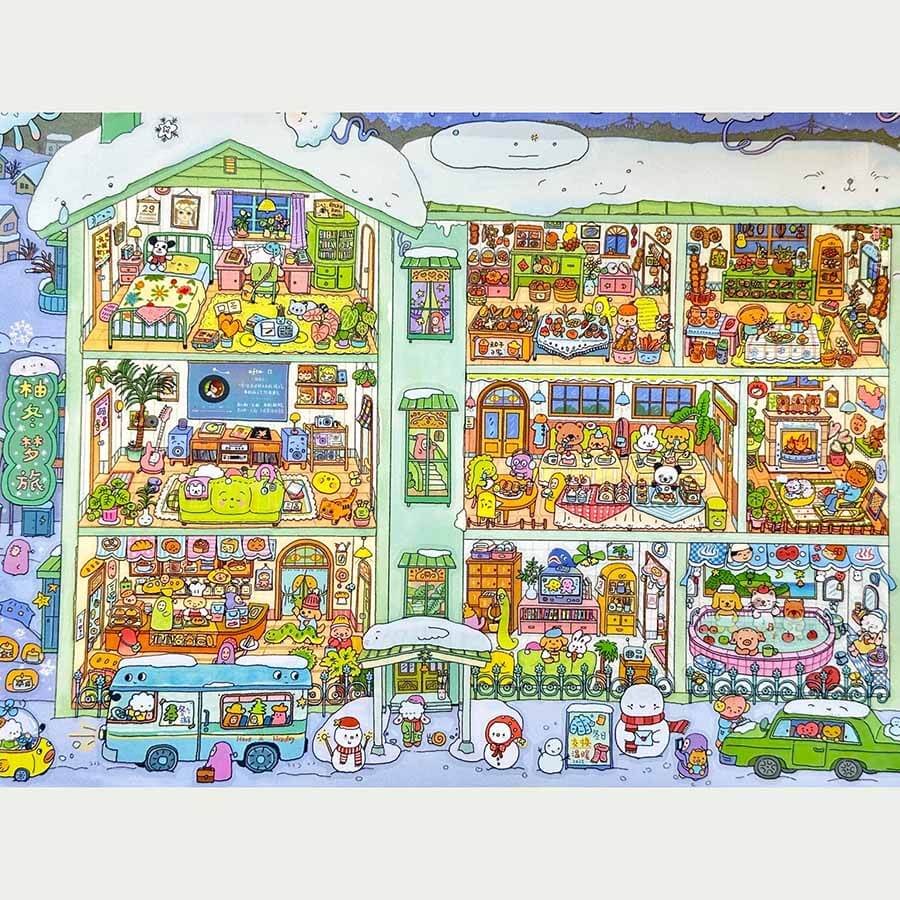 Dream Lodging DIY 3D Scene Stickers 2 Cute Miniature Scenes(XL)