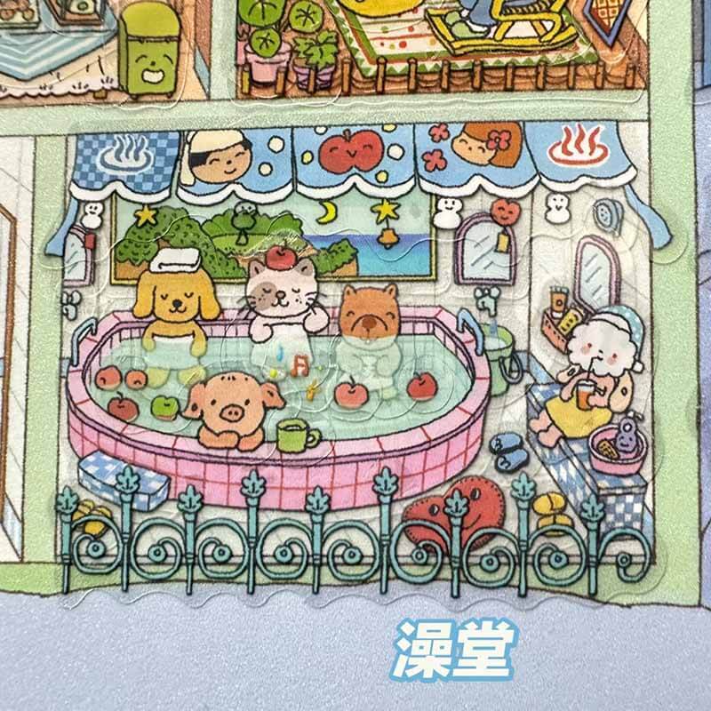 Dream Lodging DIY 3D Scene Stickers 2 Cute Miniature Scenes(XL)