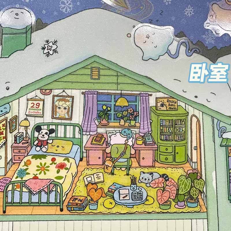 Dream Lodging DIY 3D Scene Stickers 2 Cute Miniature Scenes(XL)
