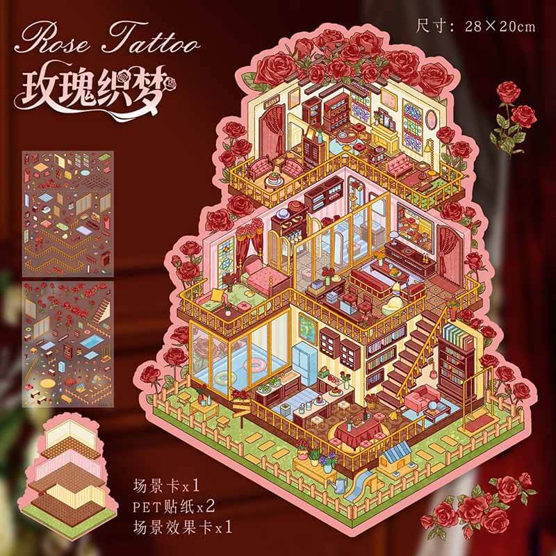 Dream Retreat DIY 3D Scene Stickers 2 Cute Miniature Scenes(L)