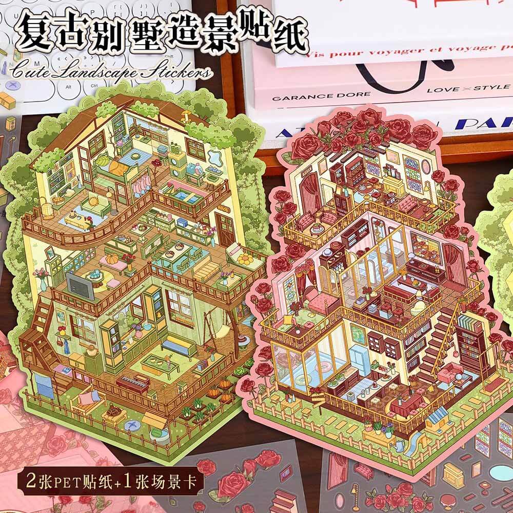 Dream Retreat DIY 3D Scene Stickers 2 Cute Miniature Scenes(L)