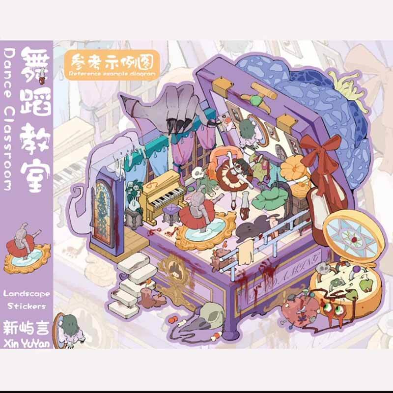 Dream Rhythm City DIY 3D Scene Stickers 4 Cute Miniature Scenes(S)
