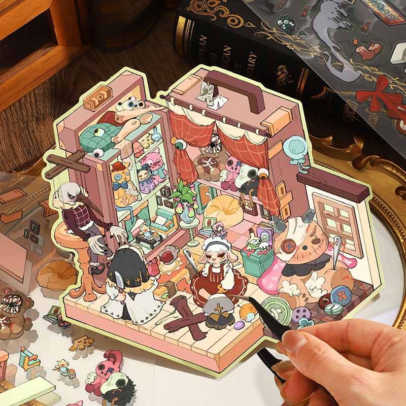 Dream Rhythm City DIY 3D Scene Stickers 4 Cute Miniature Scenes(S)