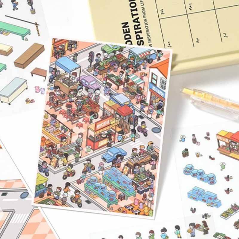 Dream Town DIY 3D Scene Stickers 4 Cute Scenes(S)