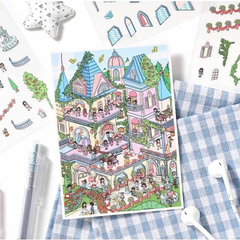 Dream Town DIY 3D Scene Stickers 4 Cute Scenes(S)