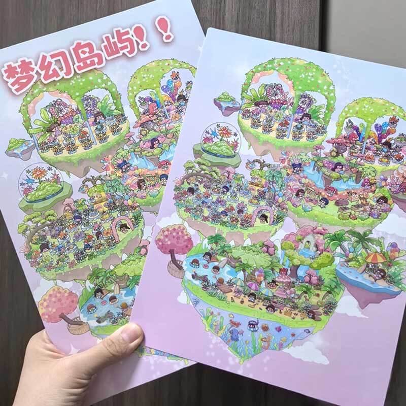 Dreamcore District DIY 3D Scene Stickers 3 Cute Miniature Scenes(L)