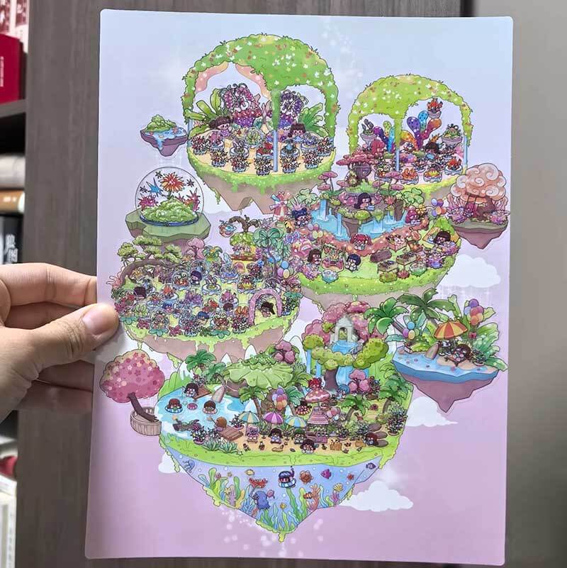 Dreamcore District DIY 3D Scene Stickers 3 Cute Miniature Scenes(L)