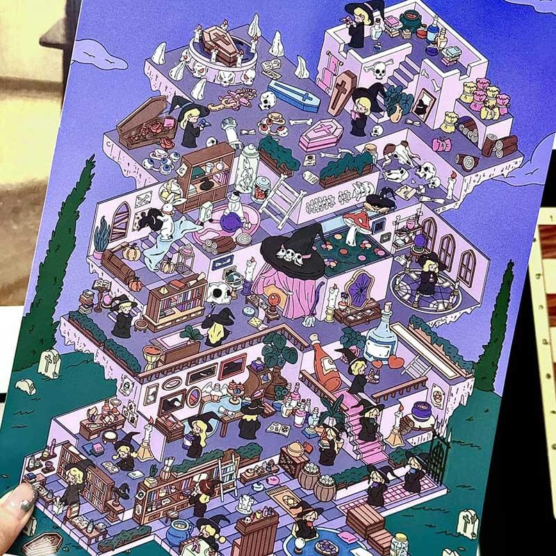Dreamcore District DIY 3D Scene Stickers 3 Cute Miniature Scenes(L)
