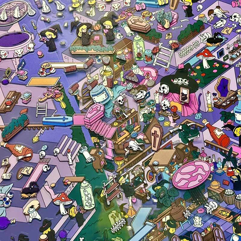 Dreamcore District DIY 3D Scene Stickers 3 Cute Miniature Scenes(L)
