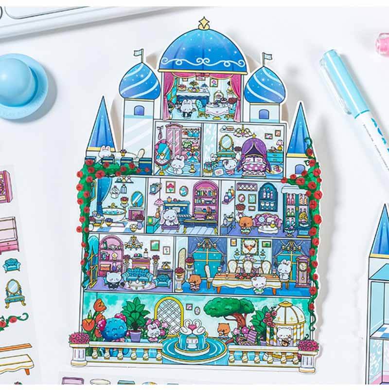 Dreamscape Home 3D Scene Stickers 4 Cute Miniature Scenes(L)
