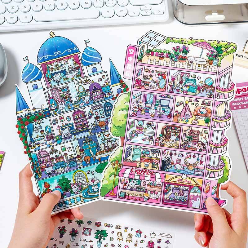 Dreamscape Home 3D Scene Stickers 4 Cute Miniature Scenes