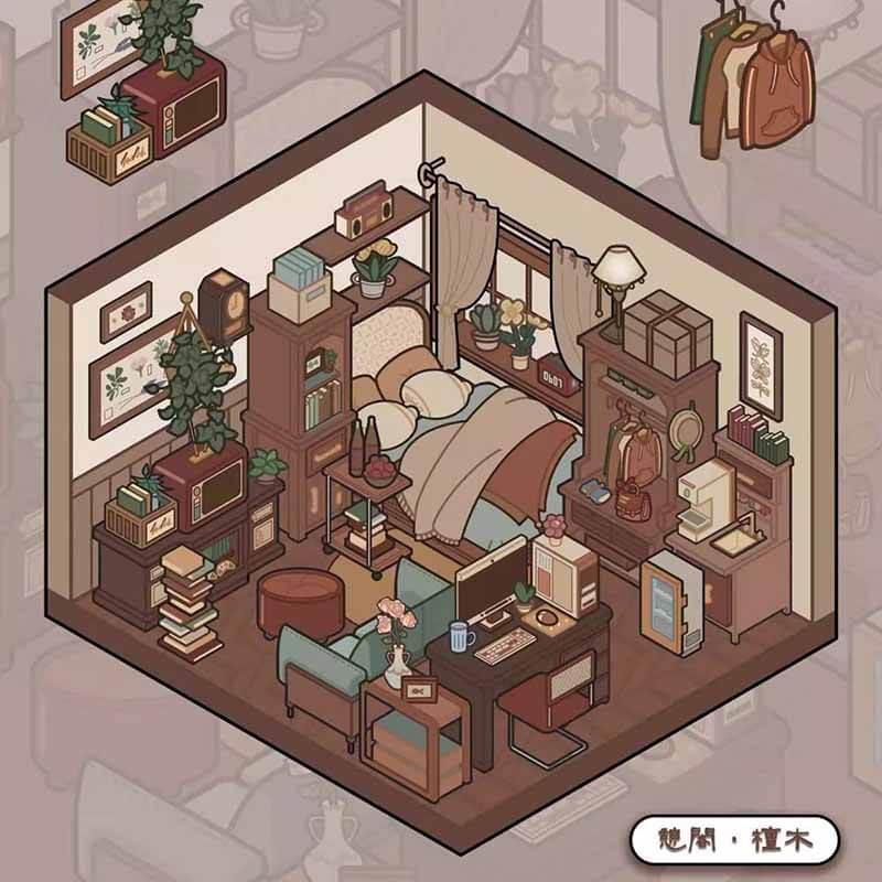 Dreamy Bedroom DIY 3D Scene Stickers 4 Cute Miniature Scenes(S)