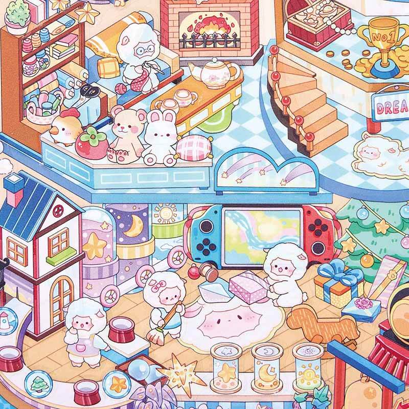 Dreamy Encounters DIY 3D Scene Stickers 4 Cute Miniature Scenes