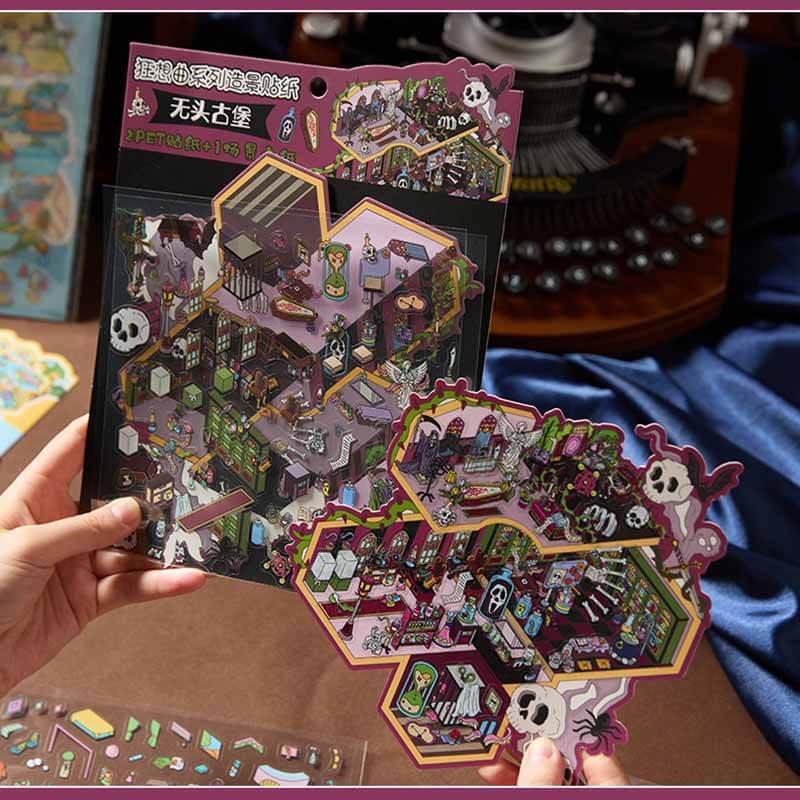 Dual Realm DIY 3D Scene Stickers 2 Cute Miniature Scenes(M)