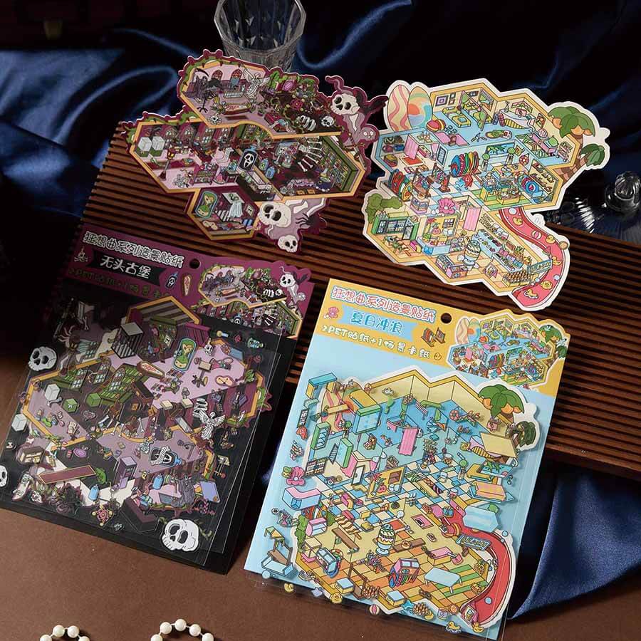 Dual Realm DIY 3D Scene Stickers 2 Cute Miniature Scenes(M)