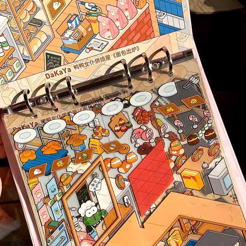 Duck Maid Bakery DIY 3D Scene Stickers Cute Miniature Scenes(S)