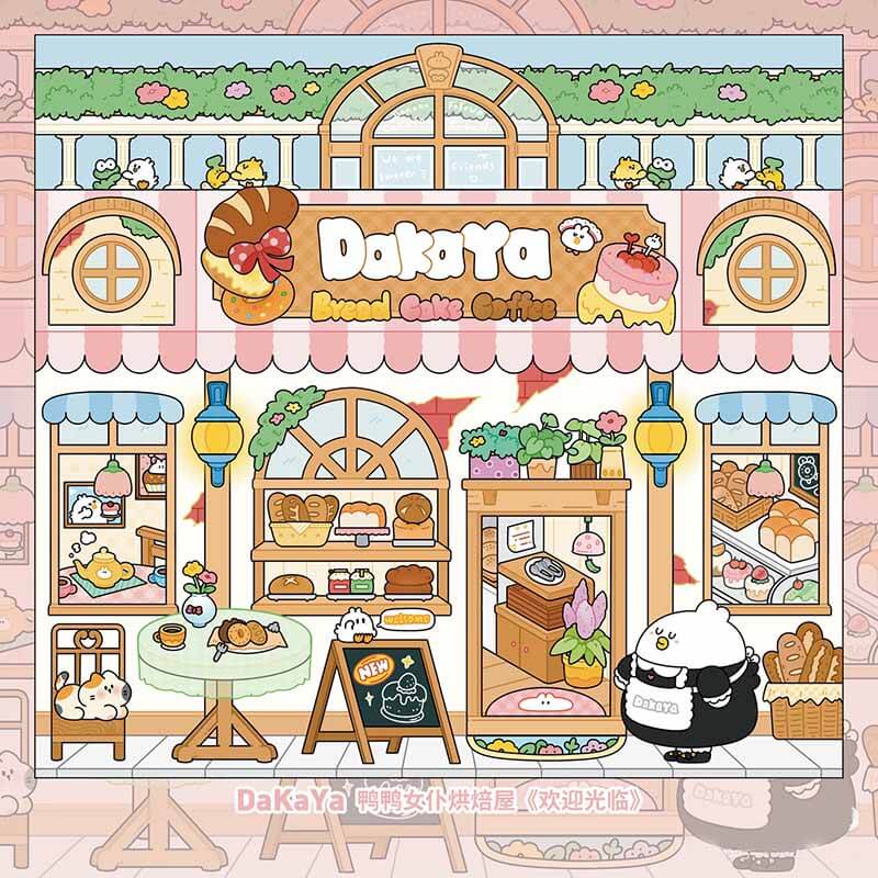 Duck Maid Bakery Book DIY 3D Scene Stickers Cute Scenes(M)