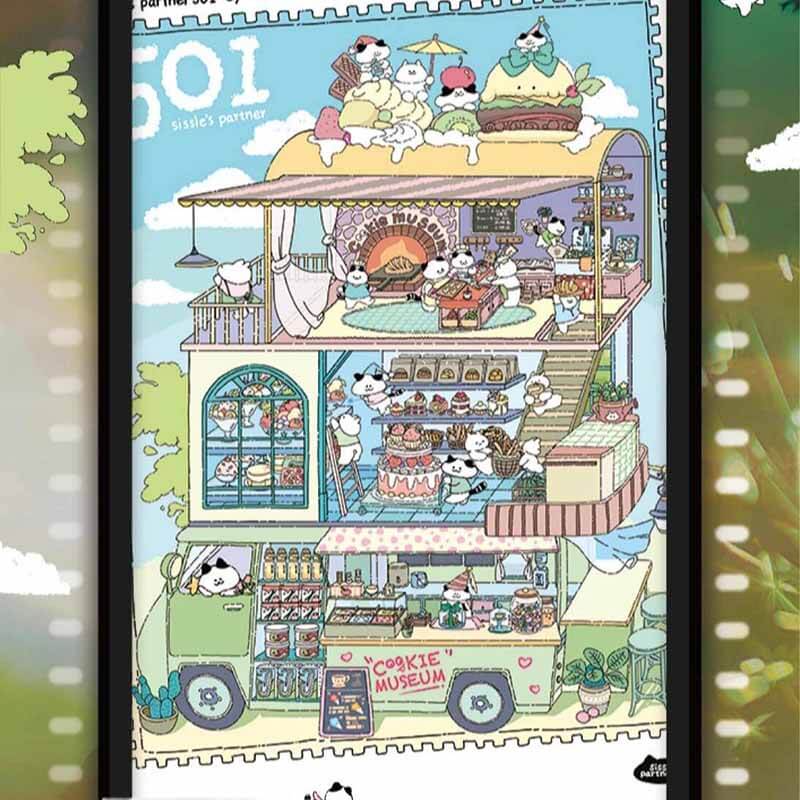 Echoes of Wanderlust DIY 3D Scene Stickers 4 Cute Miniature Scenes