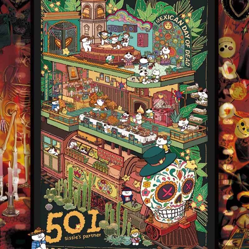 Echoes of Wanderlust DIY 3D Scene Stickers 4 Cute Miniature Scenes