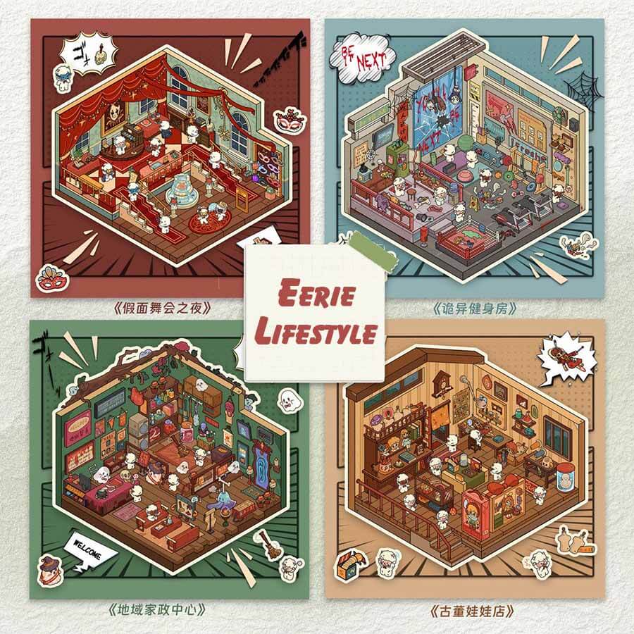 Eerie Lifestyle DIY 3D Scene Stickers 4 Cute Miniature Scenes