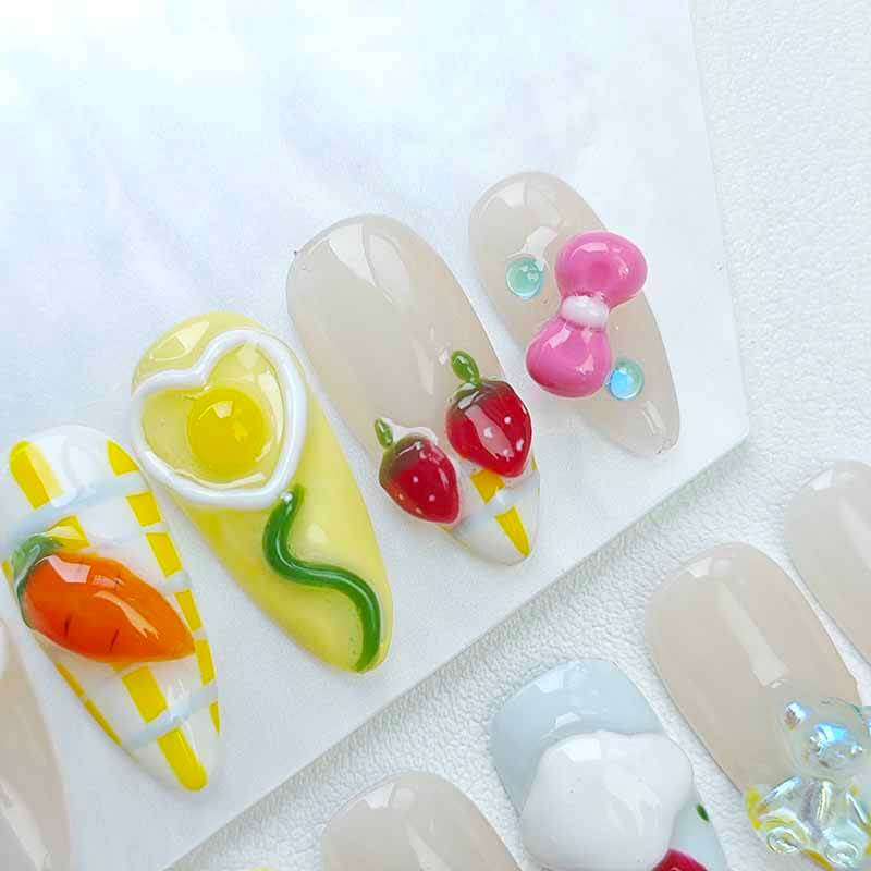 Beauty Art Garden Press On Nails Eggy Cream Pop 135