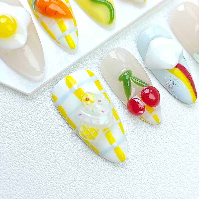 Beauty Art Garden Press On Nails Eggy Cream Pop 135