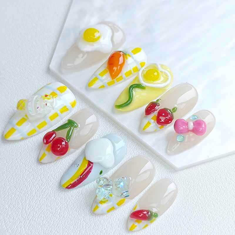 Beauty Art Garden Press On Nails Eggy Cream Pop 135