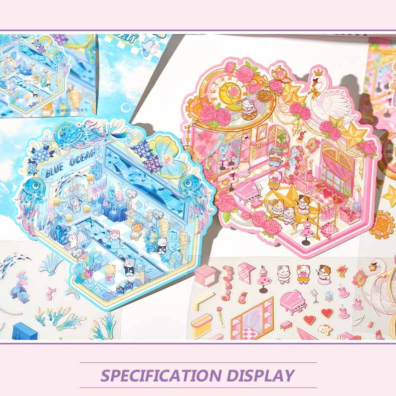 Elegant Fantasies DIY 3D Scene Stickers 4 Cute Miniature Scenes(M)