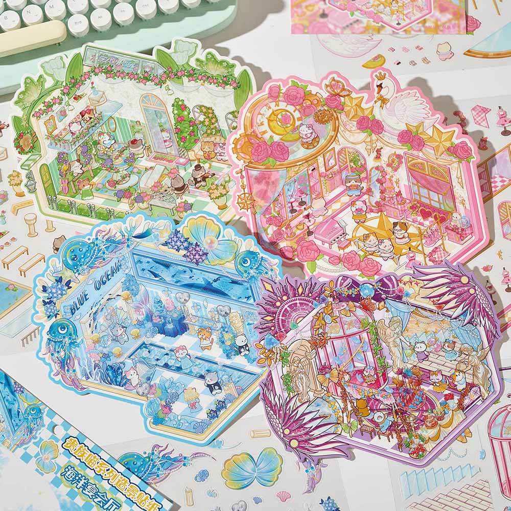 Elegant Fantasies DIY 3D Scene Stickers 4 Cute Miniature Scenes(M)